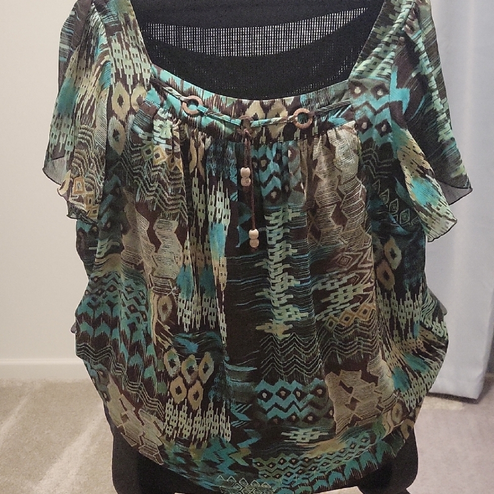Zac & Rachel Multicolor Patterned Blouse - Picture 3 of 9